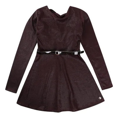 Vestido Manga Longa Com Amarração Nas Costas Menina 21264 Vestido Manga Longa Com Amarração Nas Costas Menina 21264