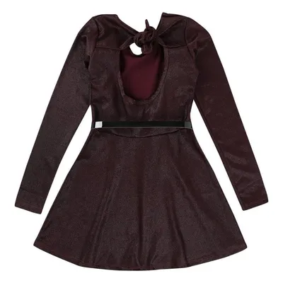 Vestido Manga Longa Com Amarração Nas Costas Menina 21264 Vestido Manga Longa Com Amarração Nas Costas Menina 21264