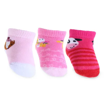 Kit Meia Bebê Menina Sortido 03 Pares 11414
