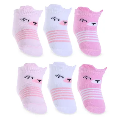 Kit Meia Bebê Family Baby Menina Orelhinha 06 Pares