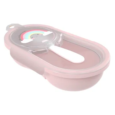 Pote Papinha Plasútil Com Trava E Colher Arco Íris Pote Papinha Plasútil Com Trava E Colher Arco Íris