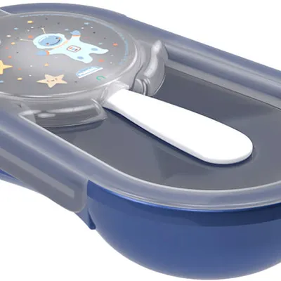 Pote Papinha Plasútil Com Trava E Colher Astronauta