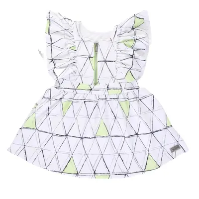 Vestido Infantil Kiki Jacquard Estampado Com Babados E Zíper