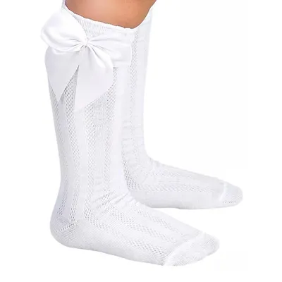 Meia 3/4 Infantil Duck De Festa Com Laço De Cetim