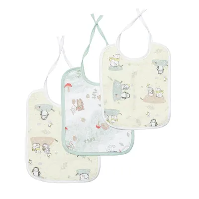 Kit Babador Papi Felpudo Plastificado Estampado 03 Peças