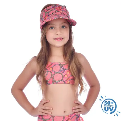 Viseira Turbante Infantil Everly Tenista Estampada UV 50+ Viseira Turbante Infantil Everly Tenista Estampada UV 50+