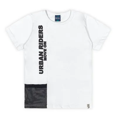 Camiseta Infantil ReiRex Meia Malha Com Bolso Em Tela