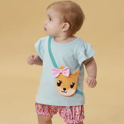 Conjunto Bebê Kookabu Meia Malha Com Bolsinha Interativa