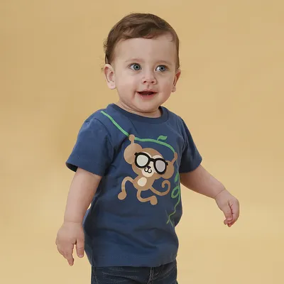 Camiseta Bebê Kookabu Em Meia Malha Estampa Macaquinho Camiseta Bebê Kookabu Em Meia Malha Estampa Macaquinho