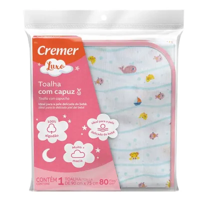 Toalha Bebê Cremer Com Capuz Luxo Estampada Toalha Bebê Cremer Com Capuz Luxo Estampada