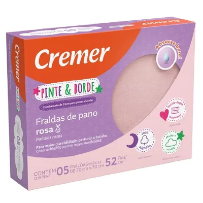 Fralda Cremer Pinte E Borde Com 05 Unidades