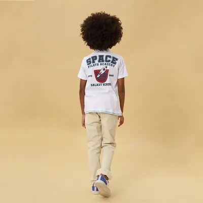 Camiseta Infantil Kookabu Meia Malha Estampa Foguete Camiseta Infantil Kookabu Meia Malha Estampa Foguete