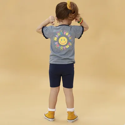 Blusa Infantil Kookabu Meia Malha Listrada Estampa Smile