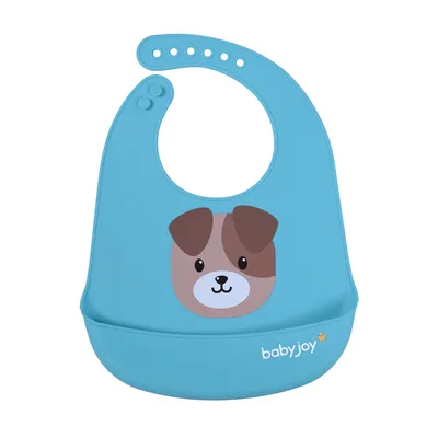 Babador Baby Joy Silicone Pega Migalhas Estampa Cachorro