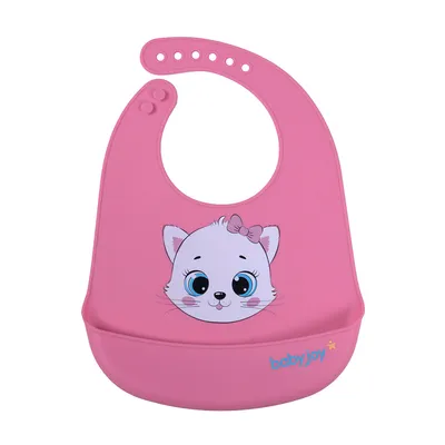 Babador Baby Joy Silicone Pega Migalhas Estampa Gatinha