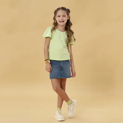 Blusa Infantil Kookabu Meia Malha Listrada Estampa Flor