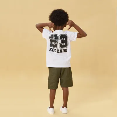 Camiseta Infantil Kookabu Meia Malha Estampa Basquete