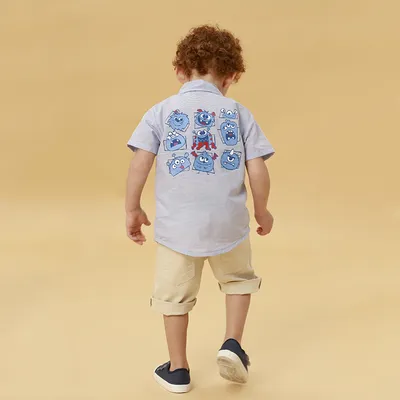 Camisa Infantil Kookabu Em Listrado Libéria Estampada Costas