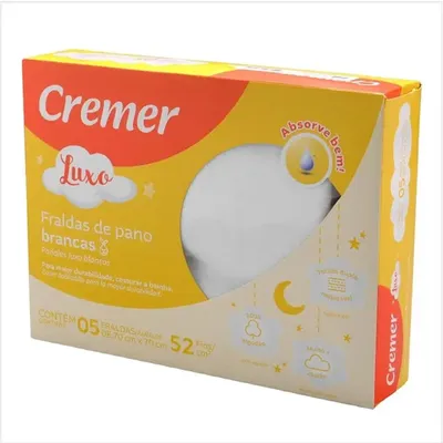 Kit Fralda de Pano Cremer Luxo Tecido Duplo Com 05 Unidades Kit Fralda de Pano Cremer Luxo Tecido Duplo Com 05 Unidades