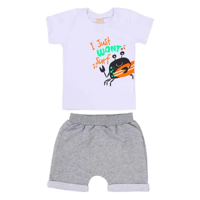 Conjunto DinDon Camiseta Estampa Carangueijo + Bermuda Conjunto DinDon Camiseta Estampa Carangueijo + Bermuda