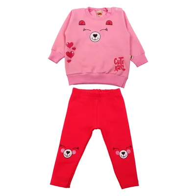 Conjunto Livy Em Moletom Ursinho Funny Com Detalhe Glitter Conjunto Livy Em Moletom Ursinho Funny Com Detalhe Glitter