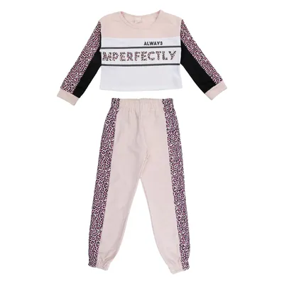 Conjunto Color Girl Blusão Estampado Com Zíper + Calça Em Moletom Conjunto Color Girl Blusão Estampado Com Zíper + Calça Em Moletom