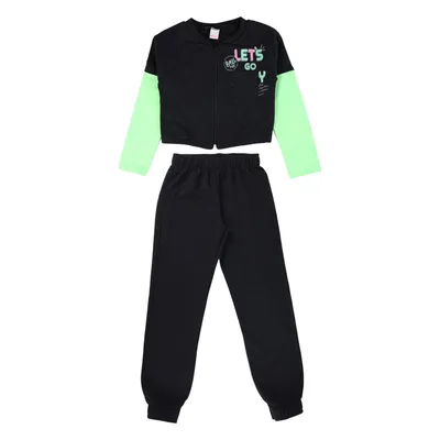 Conjunto Color Girl Jaqueta Com Estampa Let's + Calça Em Moletom Conjunto Color Girl Jaqueta Com Estampa Let's + Calça Em Moletom