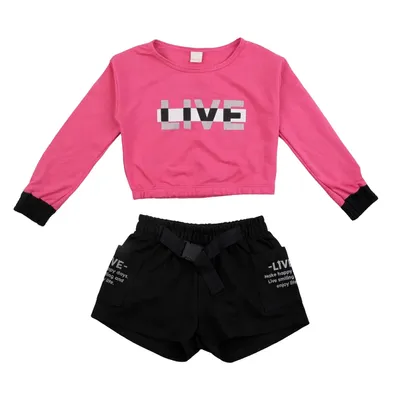 Conjunto Color Girl Blusão Estampa Live + Short Estampado