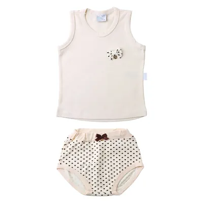 Conjunto Bebê Miniclo Regata Com Laço + Short