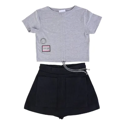 Conjunto Juvenil Menina Anjo Blusa + Shorts Jacquard
