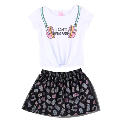 Conjunto Infantil Color Mini Blusa Can Hear You + Shorts Saia Conjunto Infantil Color Mini Blusa Can Hear You + Shorts Saia