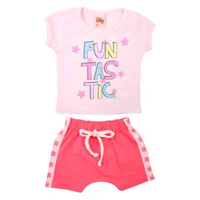 Conjunto Bebê Livy Blusa Estampa Funtastic + Shorts Estampado