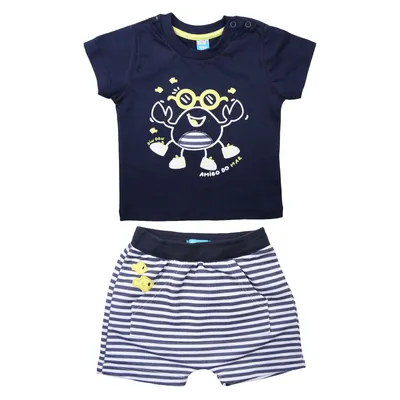 Conjunto Bebê Din Don Camiseta Caranguejo + Bermuda Listrada Conjunto Bebê Din Don Camiseta Caranguejo + Bermuda Listrada