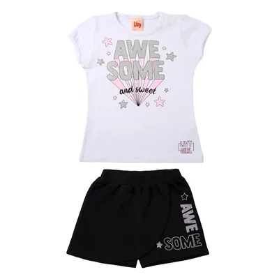 Conjunto Infantil Livy Blusa Estampa Awesome + Shorts Saia Conjunto Infantil Livy Blusa Estampa Awesome + Shorts Saia