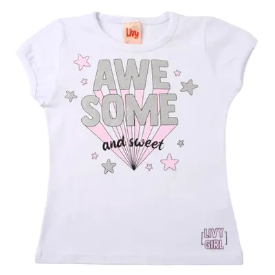 Conjunto Infantil Livy Blusa Estampa Awesome + Shorts Saia Conjunto Infantil Livy Blusa Estampa Awesome + Shorts Saia