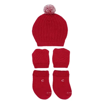 Kit Enxoval Centopé Canelado Com Pompom - 3 Peças Kit Enxoval Centopé Canelado Com Pompom - 3 Peças