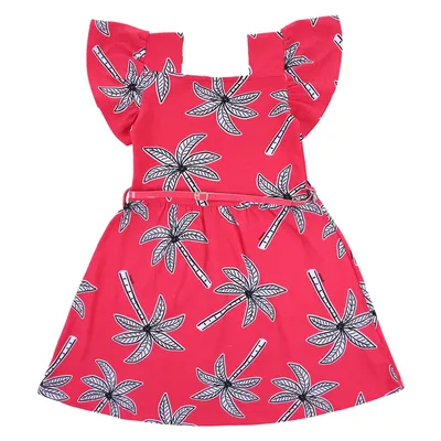 Vestido Juvenil Angerô Cotton Com Cinto Estampa Coqueiros
