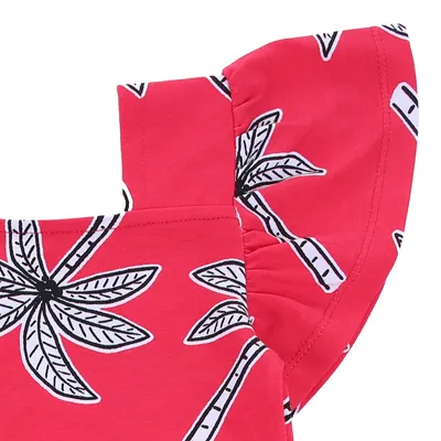 Vestido Juvenil Angerô Cotton Com Cinto Estampa Coqueiros