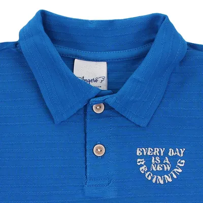 Camiseta Infantil Angerô Polo Malha Listrada Com Bordado