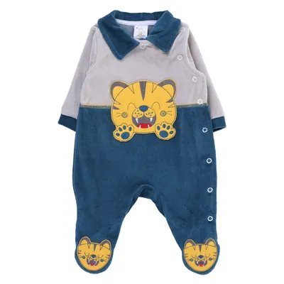 Macacão Longo Bebê Presente De Anjo Plush Tigre