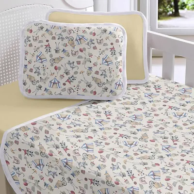 Jogo Lençol Berço Americano Sul Brasil Estampa Circo 3 Peças