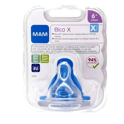 Bico X Para Mamadeira Mam Fluxo Super Rápido Bico X Para Mamadeira Mam Fluxo Super Rápido