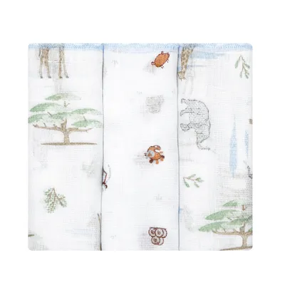 Kit Pano De Boca Papi Estampa Safari - 3 Peças