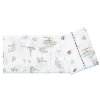 Kit Pano De Boca Papi Estampa Safari - 3 Peças