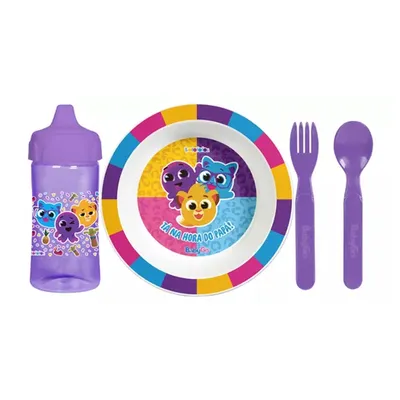Kit Refeição Baby Go Bolofofo Prato Talher E Copo - 3 Peças Kit Refeição Baby Go Bolofofo Prato Talher E Copo - 3 Peças