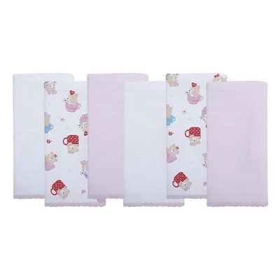 Kit Pano De Boca Incomfral 06 Peças Estampa Ursa