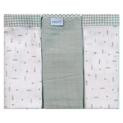 Kit Pano De Boca Baby Joy Estampa Flechas Verde 03 Peças