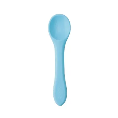 Colher Bebê Buba Flexível em Silicone Azul