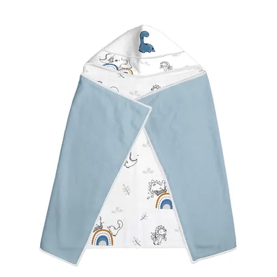 Toalha De Banho Infantil Papi Felpa Com Capuz Bordado Dino