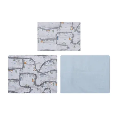 Jogo Lençol Berço Americano Papi Estampa Carros - 3 Peças